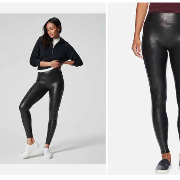 SPANX Pants - Spanx Black Faux Leather Leggings